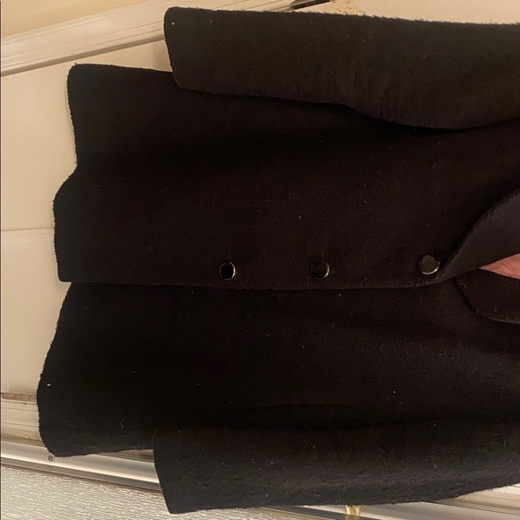 Kate Spade Black Pea Coat w/ Pink Lining - Picture 4 of 6